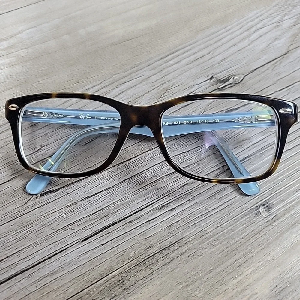 Ray-Ban RB1531 3701 Eyeglasses Frames Junior Tortoise‎ Blue Optical  48-16-130